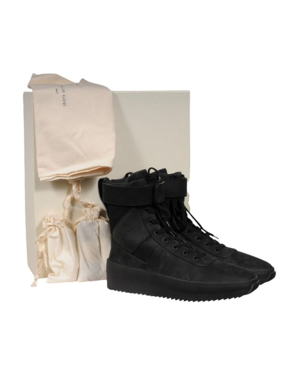 Fear of God Military Sneaker Size IT 42 US 9 Triple Black Suede Nylon High Top